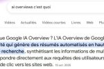 Exemple de AI Overviews Google